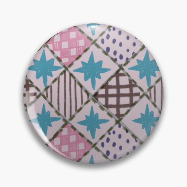 Aperçu de l'œuvre Couverture patchwork vintage à motif arlequin avec étoiles et pois créée et vendue par LeelaLab.