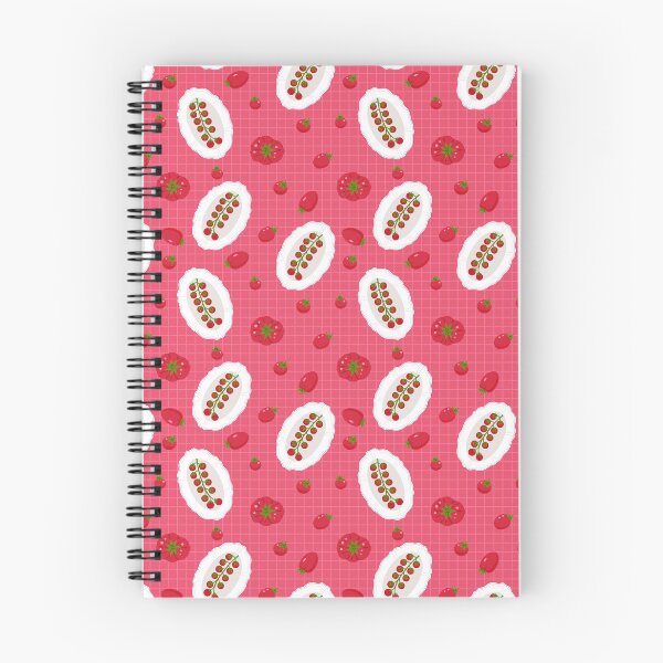 Item preview, Mediterranean tomato pattern with cherry tomatoes on a pink checkered background designed and sold by burbura.