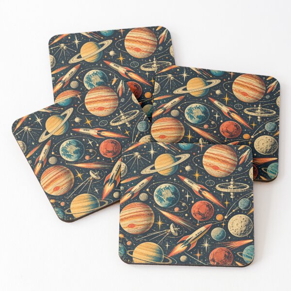 Item preview, Vintage Space Exploration Retro Cosmic Pattern designed and sold by Curio Meridian.