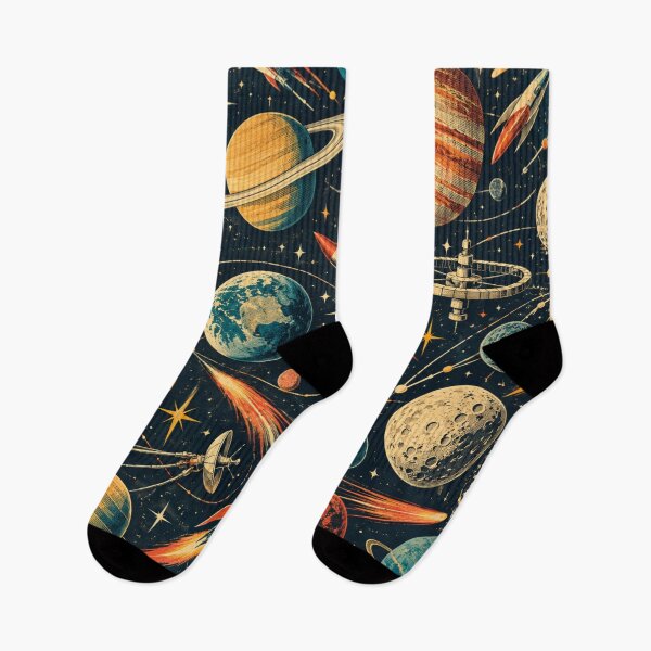 Item preview, Vintage Space Exploration Retro Cosmic Pattern designed and sold by Curio Meridian.