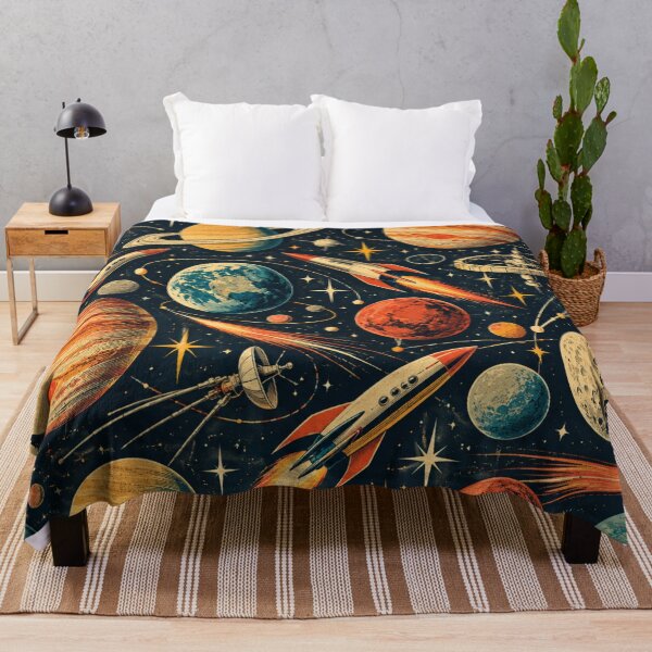 Item preview, Vintage Space Exploration Retro Cosmic Pattern designed and sold by Curio Meridian.