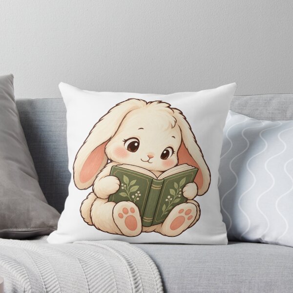 Item preview, Cozy Bookish Bunny Reading a Book designed and sold by MushroomHut.