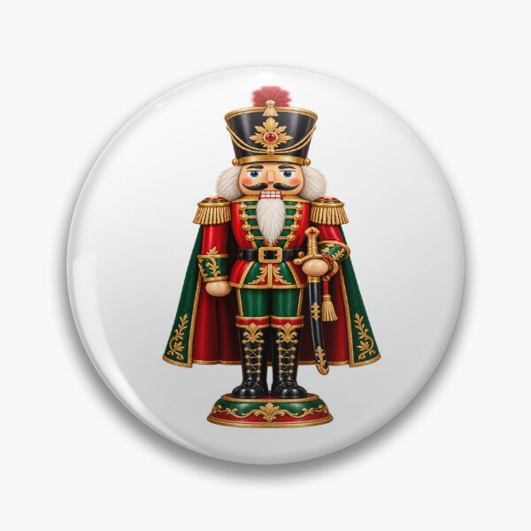Item preview, Royal Christmas Nutcracker Soldier – Red Green and Gold Holiday Art designed and sold by Pixanova.