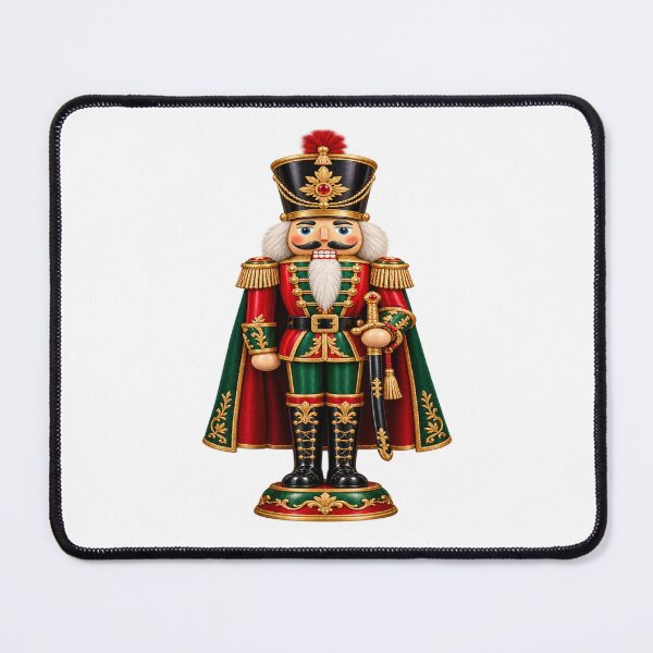 Item preview, Royal Christmas Nutcracker Soldier – Red Green and Gold Holiday Art designed and sold by Pixanova.