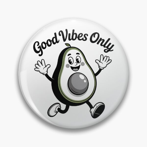Item preview, Good Vibes Only Retro Cartoon Avocado Funny designed and sold by LoFizzy.
