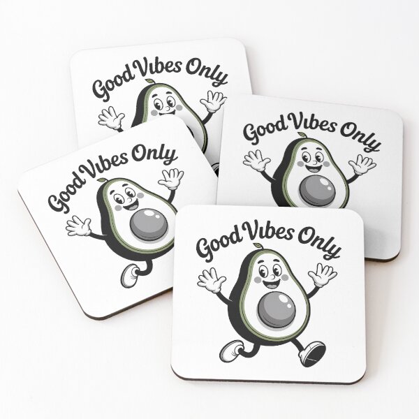 Item preview, Good Vibes Only Retro Cartoon Avocado Funny designed and sold by LoFizzy.