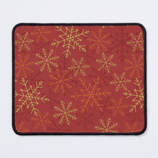 Item preview, Festive Christmas Snowflakes in Warm Red Golden Colors designed and sold by CozyLittleShop.