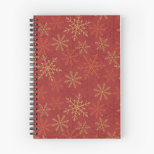 Item preview, Festive Christmas Snowflakes in Warm Red Golden Colors designed and sold by CozyLittleShop.