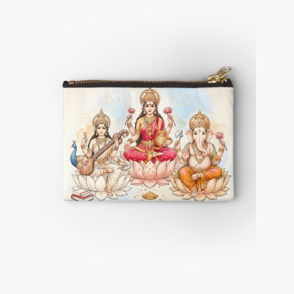 Item preview, Lakshmi Saraswati Ganesha Diwali Watercolor Art designed and sold by hutofdesigns.
