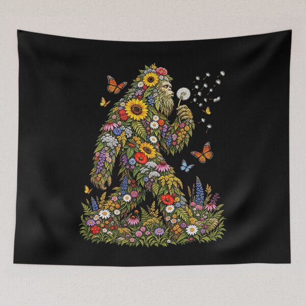 Item preview, Floral Bigfoot Dandelion Wishes Botanical Cryptid Design designed and sold by stmpdwrld.