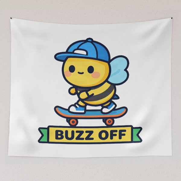 Item preview, Honey Bee Retro Skateboard Rider designed and sold by Arc2020.