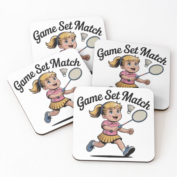 Item preview, Game Set Match Badminton Girl Retro Cartoon designed and sold by LoFizzy.