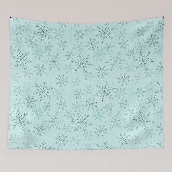 Item preview, Delicate Winter Snowflakes in Soft Blue Turquoise Shades designed and sold by CozyLittleShop.