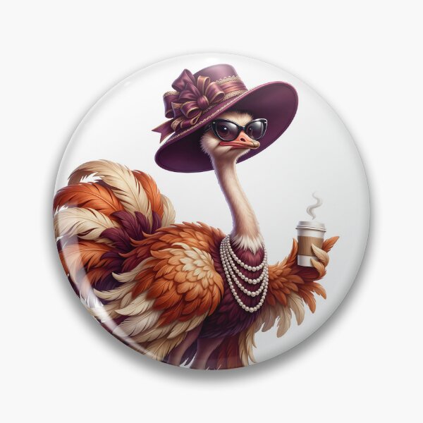 Item preview, Glamorous Ostrich with Coffee, Sunglasses, and Sneakers designed and sold by canvahub.