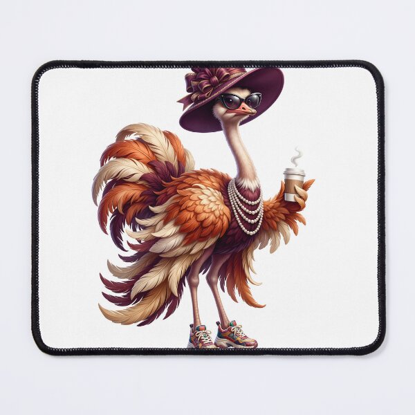 Item preview, Glamorous Ostrich with Coffee, Sunglasses, and Sneakers designed and sold by canvahub.