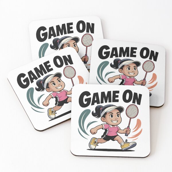 Item preview, Game on - Retro Cartoon Badminton Girl Shuttlecock designed and sold by LoFizzy.