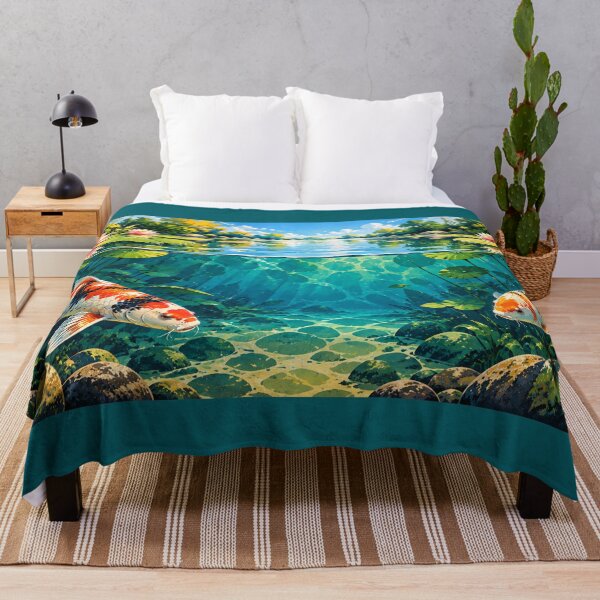 Item preview, Below the Surface – Colorful Koi Pond Underwater Illustration designed and sold by astersgraphics.