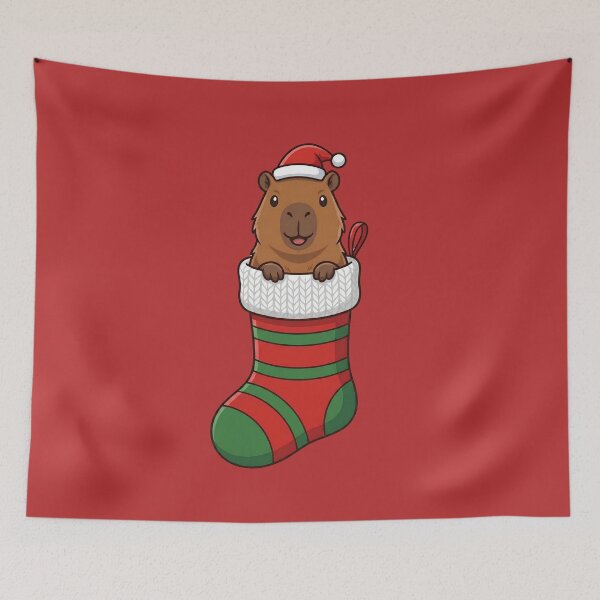 Item preview, Capybara Christmas Stocking Surprise designed and sold by Ivy-Triggs.