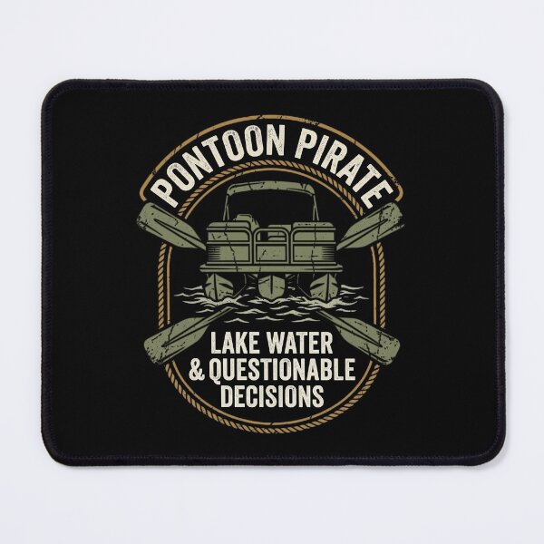 Item preview, Pontoon Pirate – Lake Water & Questionable Decisions Funny Vintage Badge Boating Art designed and sold by Luminari Creations.