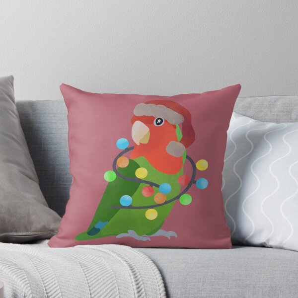 Item preview, Green Lovebird Christmas Illustration designed and sold by FandomizedRose.