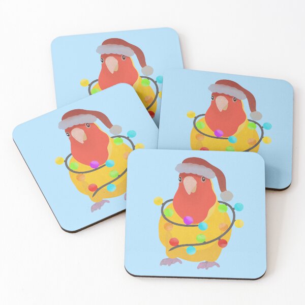 Item preview, Yellow Lovebird Christmas Illustration designed and sold by FandomizedRose.