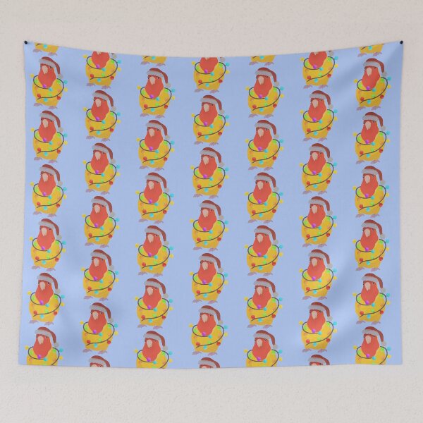 Item preview, Yellow Lovebird Christmas Illustration designed and sold by FandomizedRose.