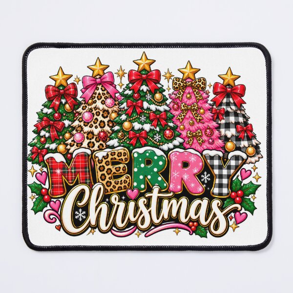 Item preview, Merry Christmas Coquette Bow Leopard Print Christmas Trees designed and sold by PALOZA SHOP.