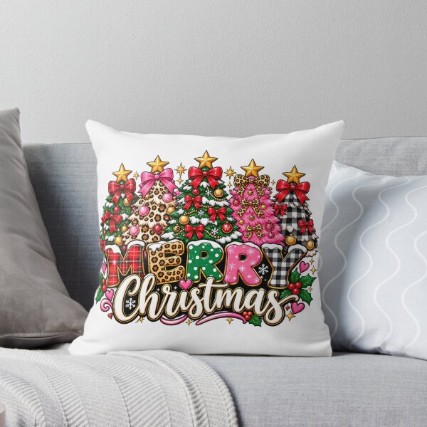 Item preview, Merry Christmas Coquette Bow Leopard Print Christmas Trees designed and sold by PALOZA SHOP.