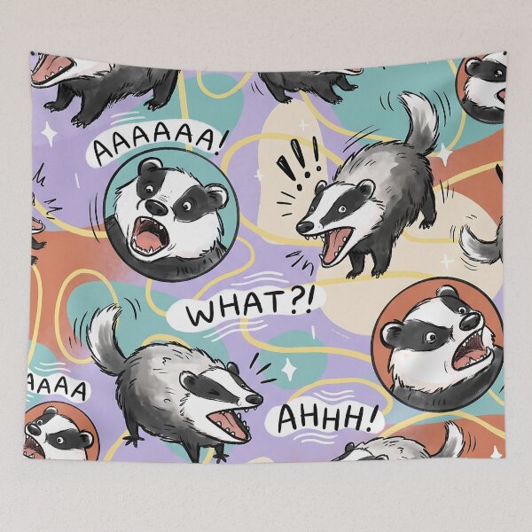 Item preview, Screaming Possum Meme Pattern – Funny Retro Trash Animal designed and sold by LexaArtworks.