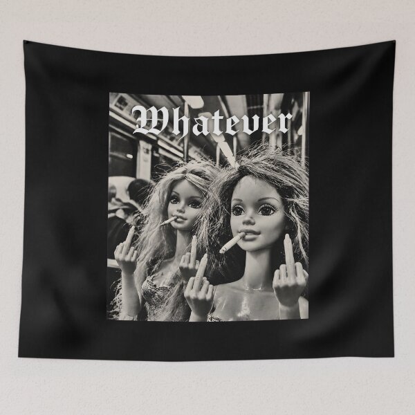 Item preview, Edgy Dolls Middle Finger Smoking Subway B&W designed and sold by EnderskunkEmpor.