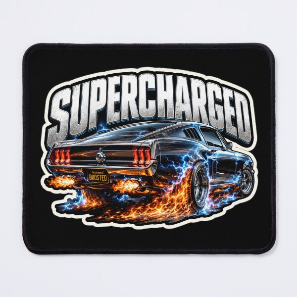Item preview, Retro Muscle Car Racing Vintage Aesthetic Supercharged designed and sold by BeardWave.