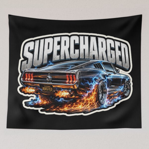 Item preview, Retro Muscle Car Racing Vintage Aesthetic Supercharged designed and sold by BeardWave.