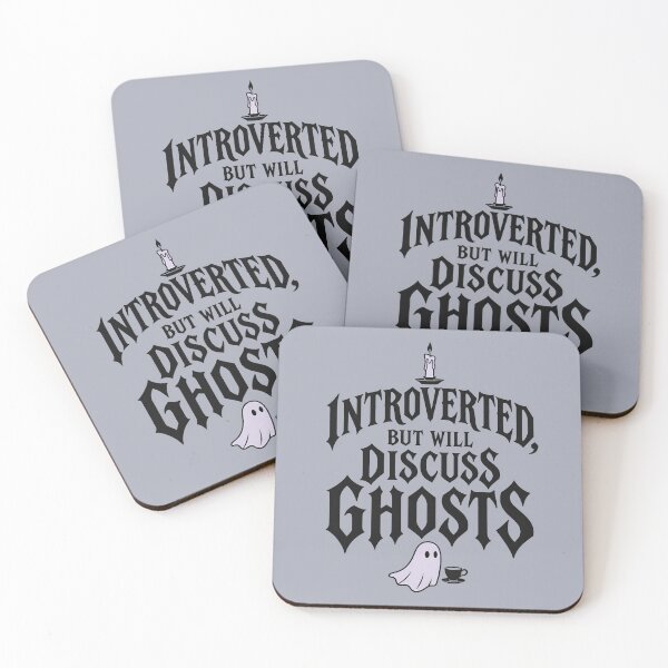 Item preview, Introverted But Will Discuss Ghosts Funny Quote designed and sold by Mooncalf Market.