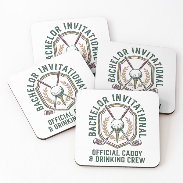 Item preview, Bachelor Invitational – Official Caddy & Drinking Crew Funny Golf Bachelor Party Vintage Badge Art designed and sold by Luminari Creations.