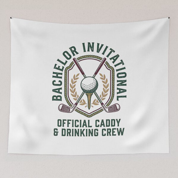 Item preview, Bachelor Invitational – Official Caddy & Drinking Crew Funny Golf Bachelor Party Vintage Badge Art designed and sold by Luminari Creations.