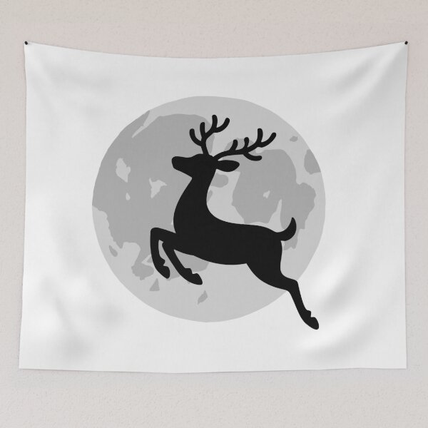 Item preview, Moonlight Deer Silhouette – Minimalist Nature Art designed and sold by Appu6667.