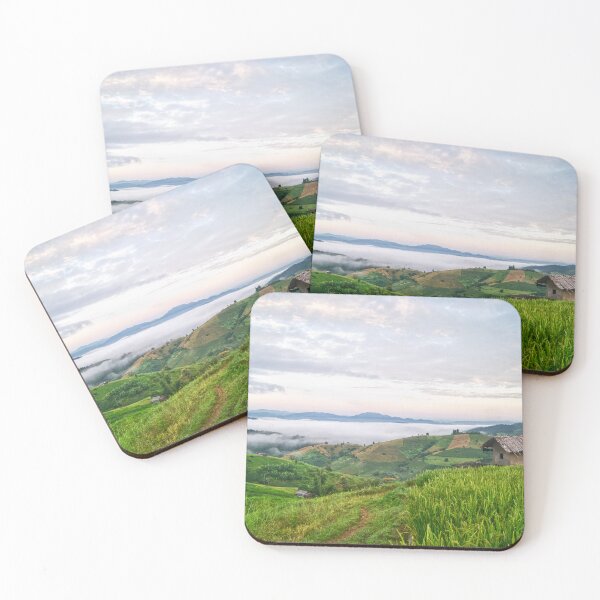 Item preview, Bamboo Hut Above the Sea of Mist — Morning at Pa Pong Piang, Thailand designed and sold by Jomsunshine.