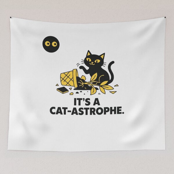 Item preview, Funny Cat Pun | It's a Cat-astrophe | Punderful Corner designed and sold by Punderful Corner.