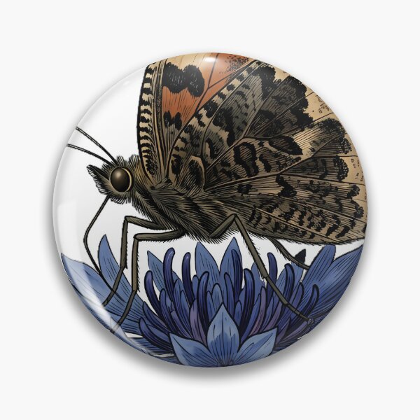 Item preview, Vintage Naturalist Small Tortoiseshell on Cornflower — Antique Butterfly Plate designed and sold by Catch333.