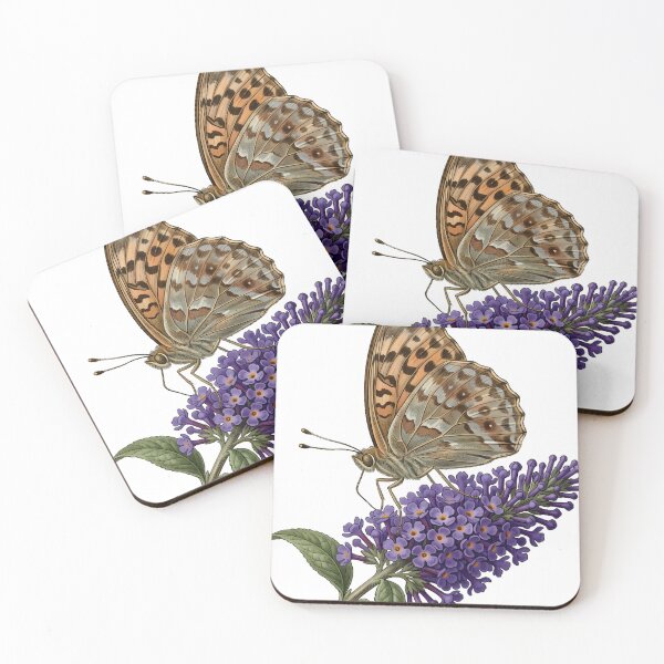 Item preview, Vintage Naturalist Silver-Washed Fritillary on Buddleia — Antique Butterfly Art designed and sold by Catch333.