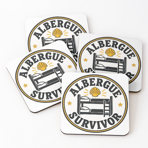 Item preview, Albergue Survivor – Funny Camino de Santiago Pilgrim Badge designed and sold by KireaDesigns.