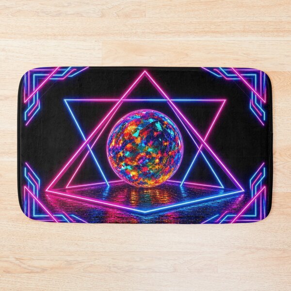 Item preview, Neon Cyber Sacred Star - Psychedelic Prismatic Cosmic Orb Art designed and sold by Breezes-of-Ida.