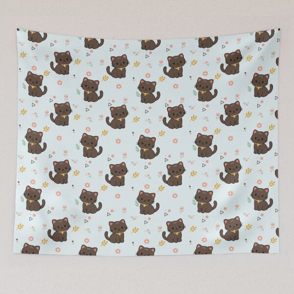 Item preview, Cute Brown Cats Seamless Pattern designed and sold by prapapon.