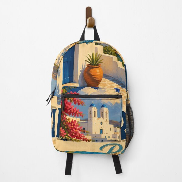 Item preview, Parikia Paros Greece – Vintage Seafront Travel Poster designed and sold by LSVart.