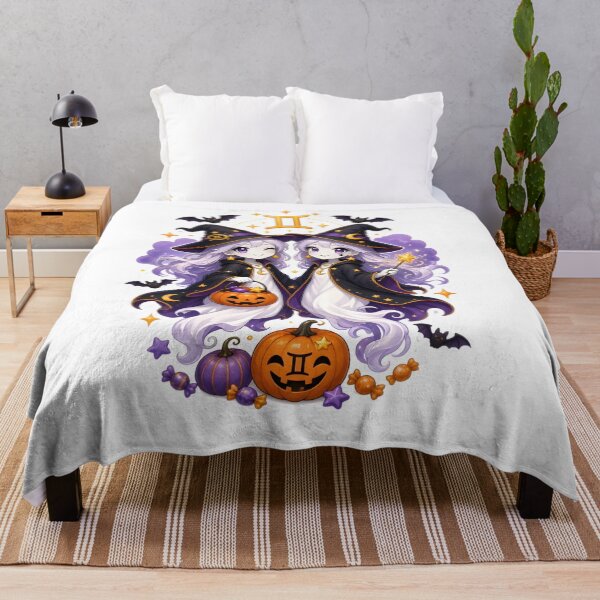 Item preview, Cute Gemini Twin Witches Halloween Zodiac designed and sold by Zodiac Celestial Art.