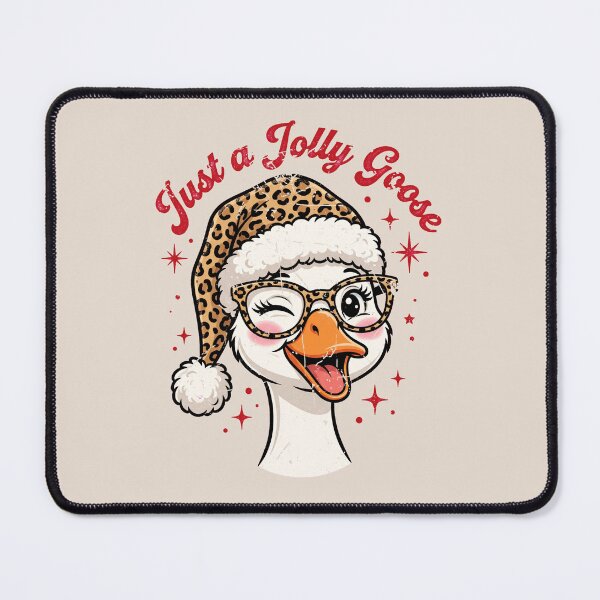 Item preview, Christmas Goose in Leopard Print Santa Hat designed and sold by dudelinart.