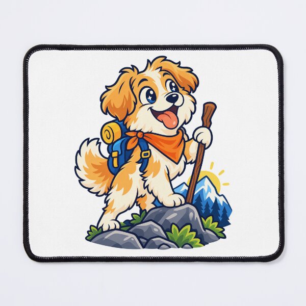 Item preview, Cute Dog Hiking Adventure Outdoor Mascot designed and sold by Krasnovaovaova.