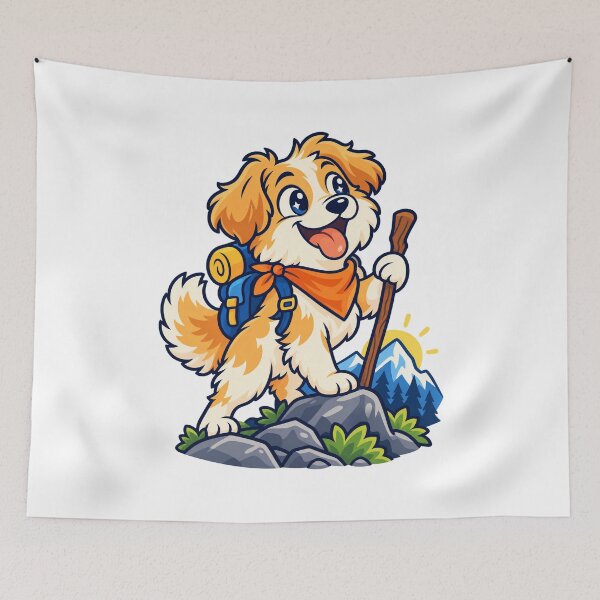 Item preview, Cute Dog Hiking Adventure Outdoor Mascot designed and sold by Krasnovaovaova.