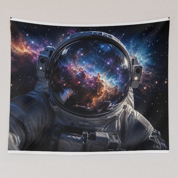 Item preview, Astronaut Helmet Reflecting a Cosmic Nebula designed and sold by ArcanaAbsolute.