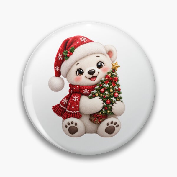 Item preview, Christmas Teddy Bear Holding a Festive Tree  designed and sold by Pixanova.